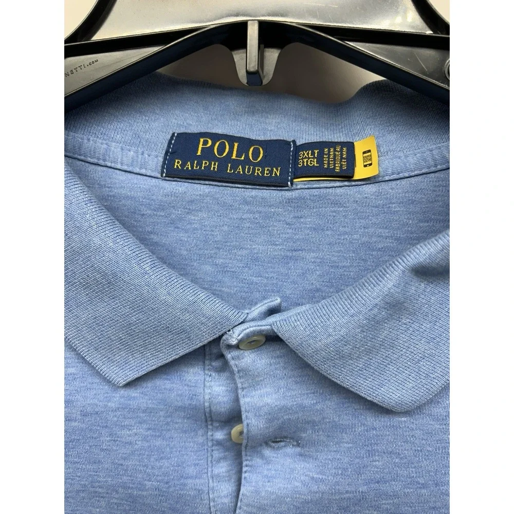 Polo Ralph Lauren Men's 3XLT Blue Cotton Polo Shirt (E4)